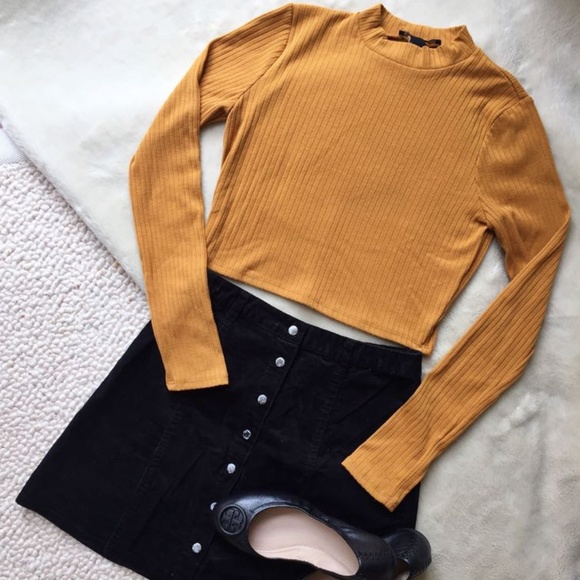 Forever 21 Tops - Forever 21 Mustard Yellow Crop Top